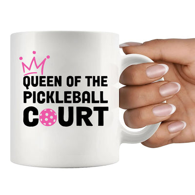 Queen of the Pickleball Court Ceramic Mug 11 oz White