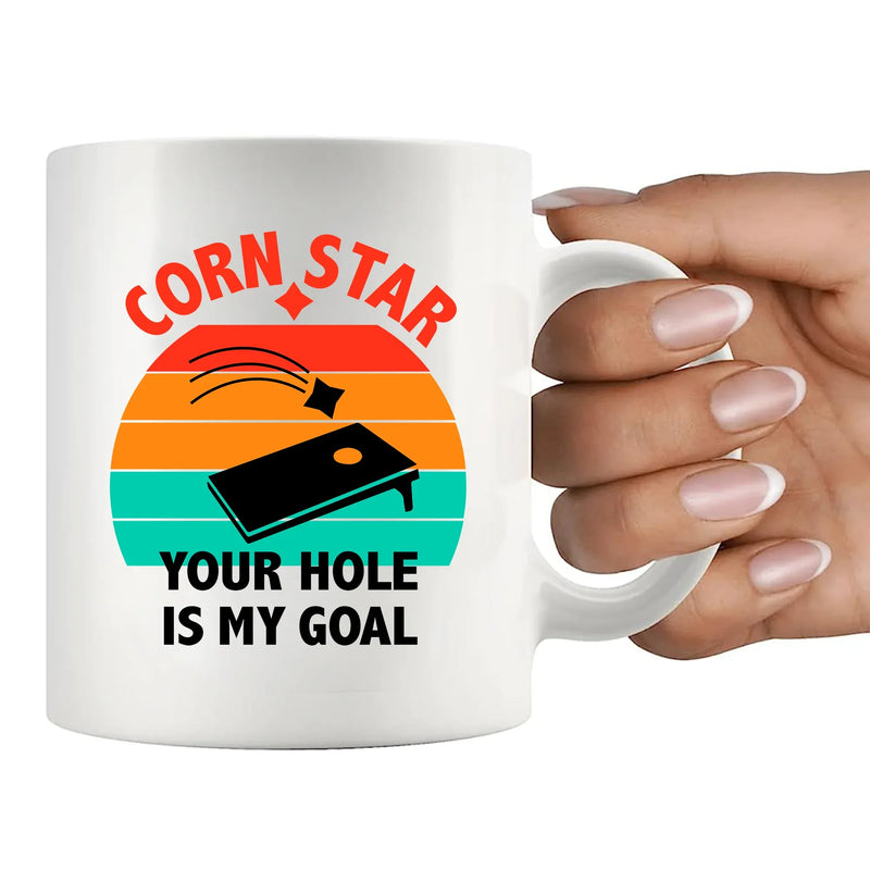 Corn Star Your Hole Is My Goal Ceramic Mug 11 oz White - Panvola