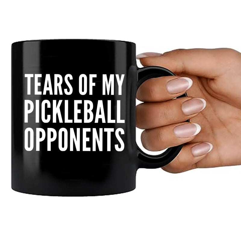 Tears of My Pickleball Opponents Black Mug 11 oz - Panvola