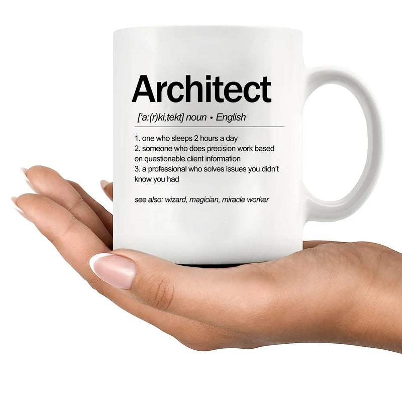 Architect Definition Ceramic Mug 11 oz white - Panvola