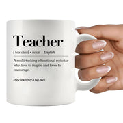Teacher Definition Ceramic Mug 11 oz White.