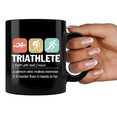 Triathlete Definition Ceramic Mug 11 oz Black