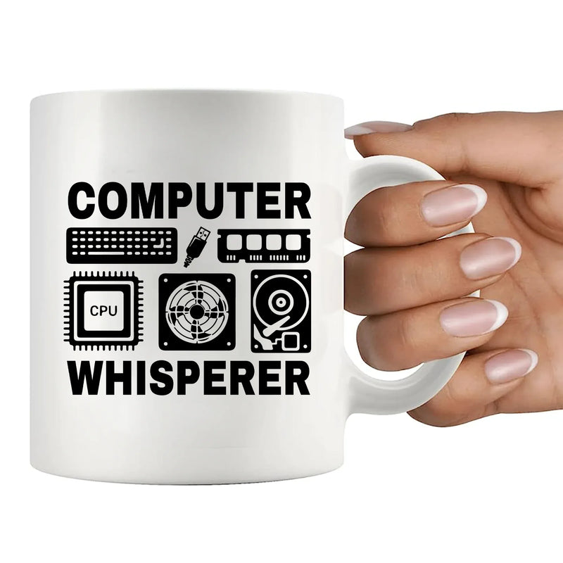 Computer Whisperer Ceramic Mug 11 oz White - Panvola