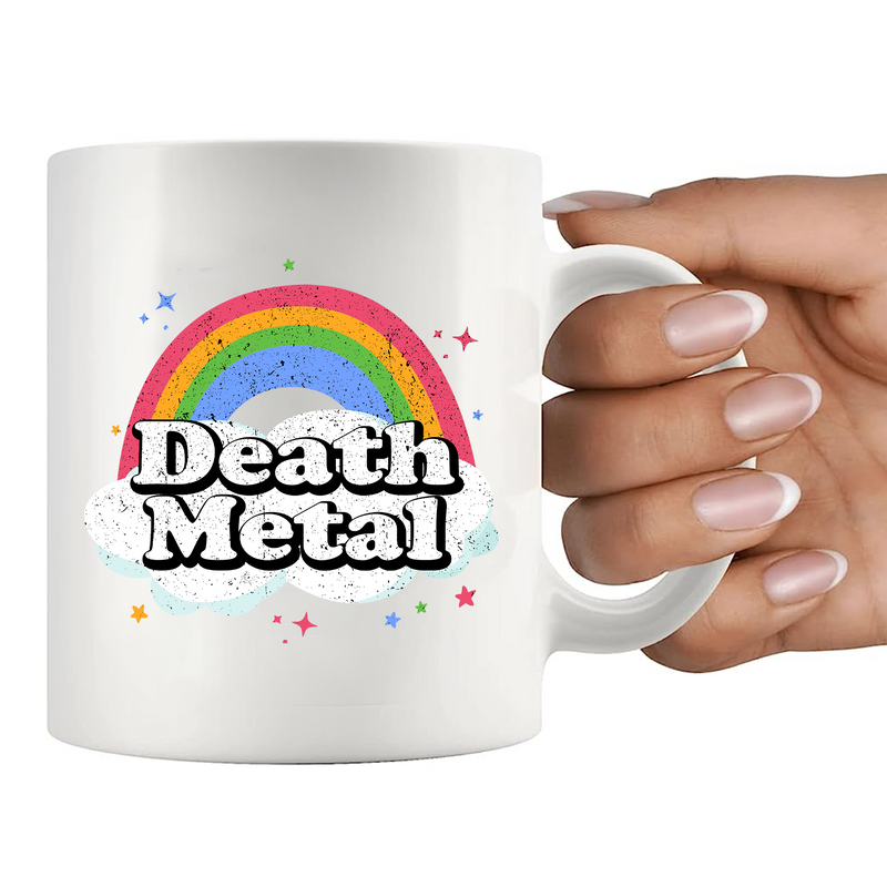 Death Metal Ceramic Mug 11 oz White