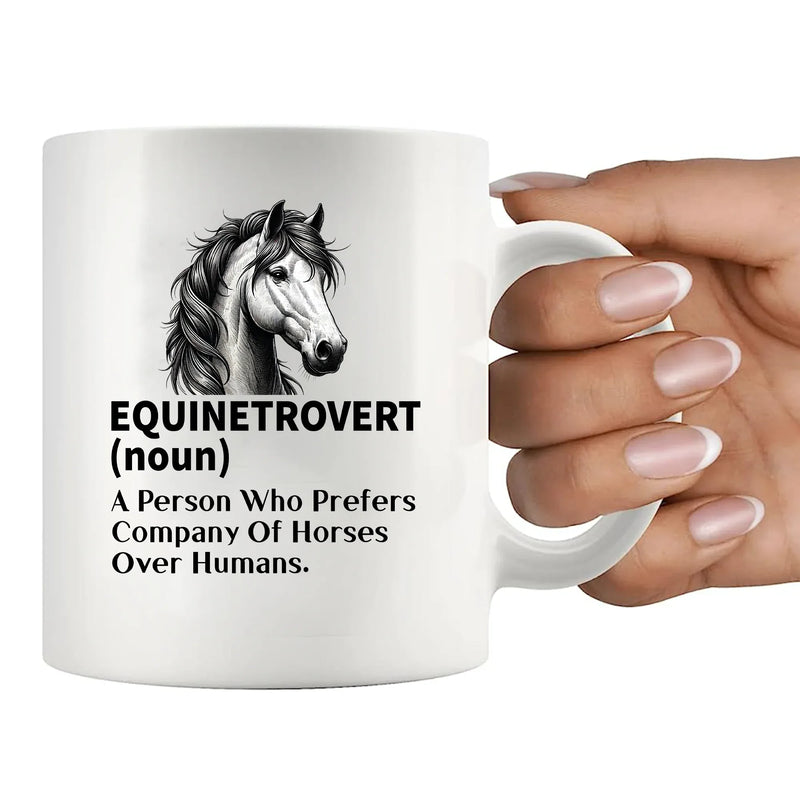 Equinetrovert Definition Ceramic Mug 11 oz White - Panvola