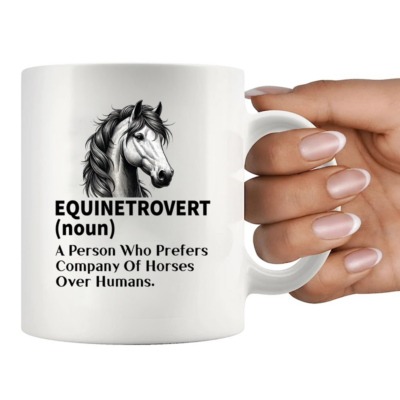 Equinetrovert Definition Ceramic Mug 11 oz White