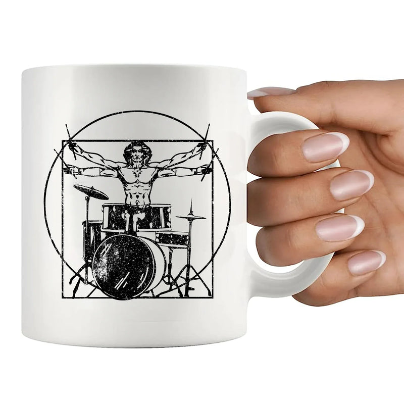 Da Vinci Drums Ceramic Mug 11 oz White - Panvola