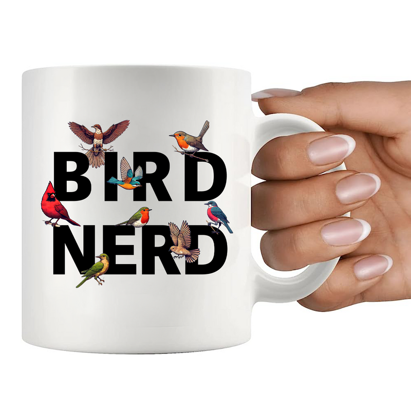 Bird Nerd Ceramic Mug 11 oz White