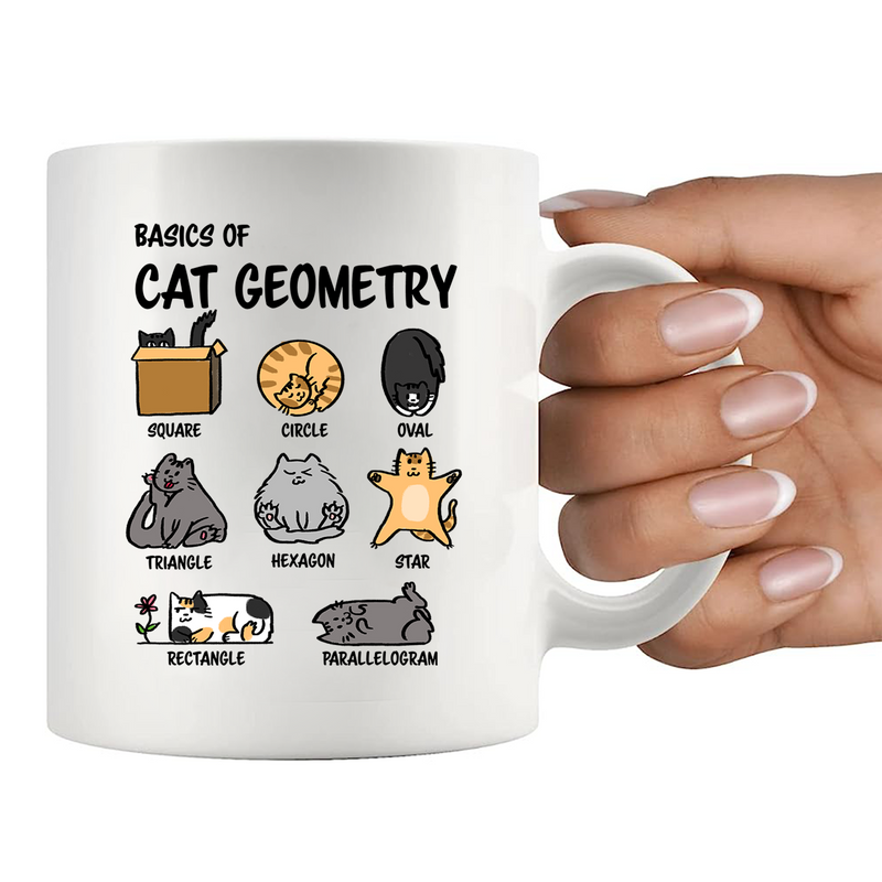 Basics Of Cat Geometry Ceramic Mug 11 oz White