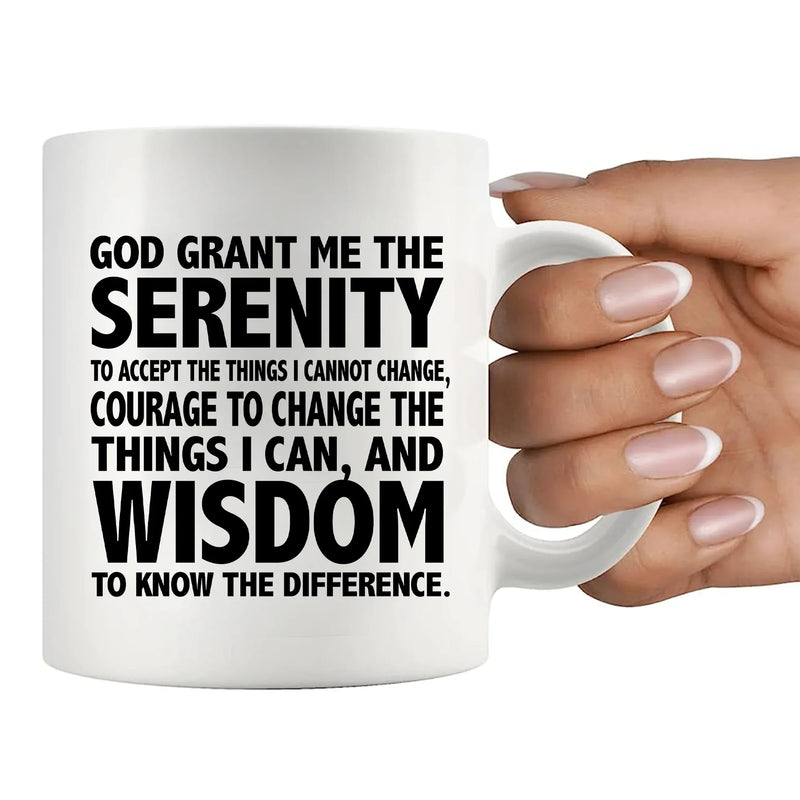 God Grant Me The Serenity Prayer Coffee Mug 11 oz White - Panvola
