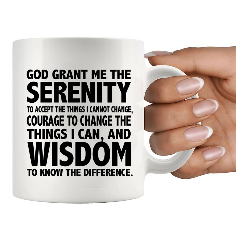 God Grant Me The Serenity Prayer Coffee Mug 11 oz White