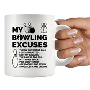 My Bowling Excuses Ceramic Mug 11 oz White - Panvola