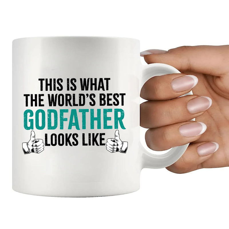 This is What the Worlds Best Godfather Looks Like Ceramic Mug 11 oz White - Panvola