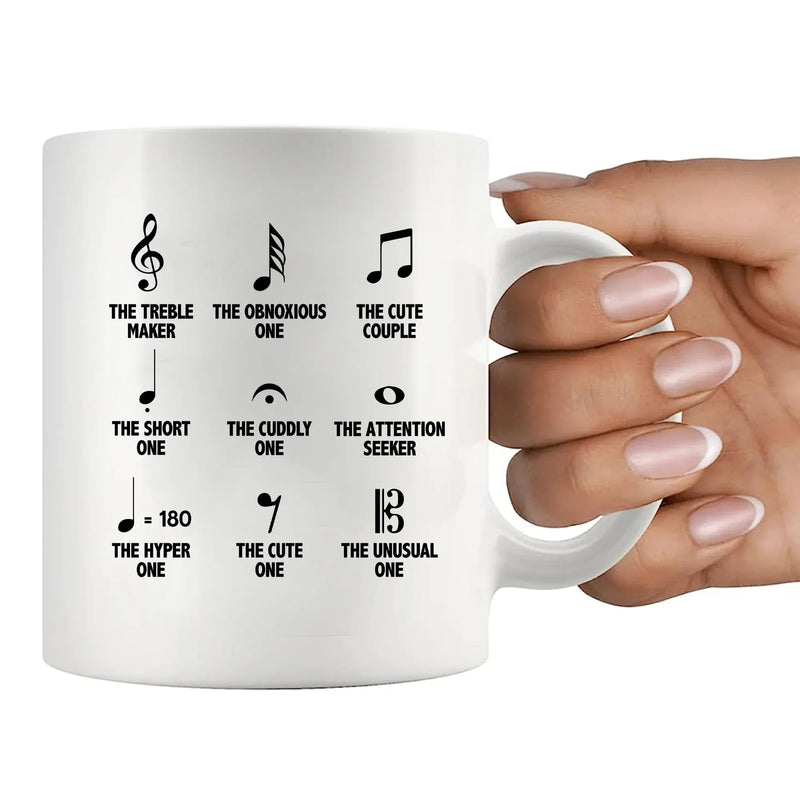 Musical Notes Symbol Definition Ceramic Mug 11 oz White - Panvola