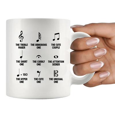 Musical Notes Symbol Definition Ceramic Mug 11 oz White