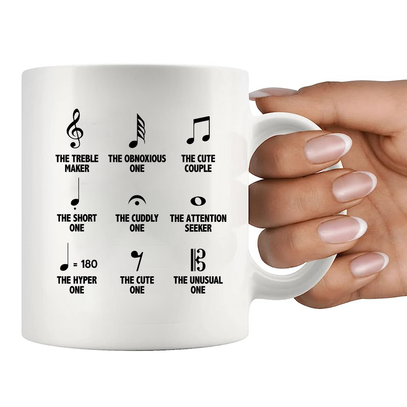 Musical Notes Symbol Definition Ceramic Mug 11 oz White