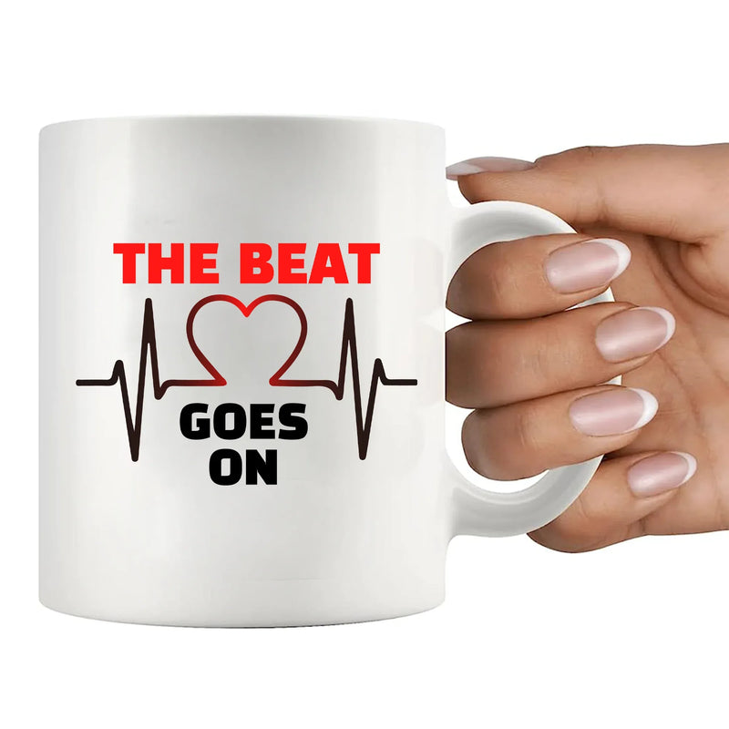 The Beat Goes On Ceramic Mug 11 oz White - Panvola