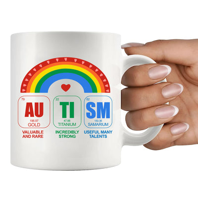 Autism Awareness Elements Periodic Table Ceramic Mug 11 oz White