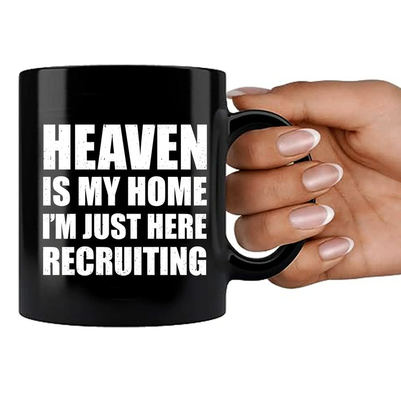 Heaven Is My Home Ceramic Mug 11 oz Black - Panvola