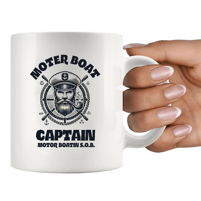 Motor Boat Captain Motor Boatin S.O.B. Ceramic Mug 11 oz White