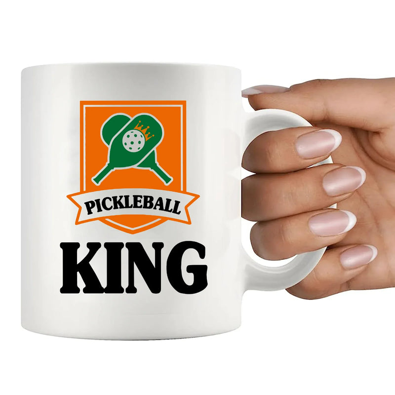 Pickleball King Ceramic Mug 11 oz White - Panvola
