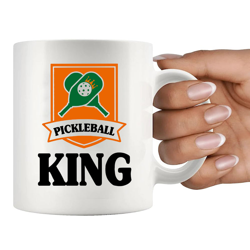 Pickleball King Ceramic Mug 11 oz White