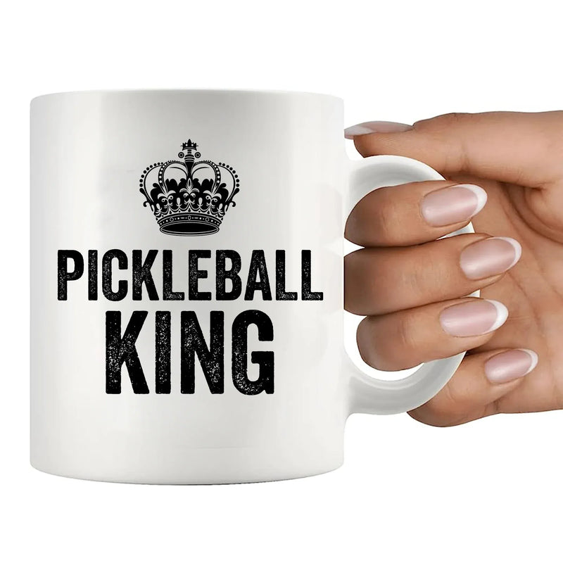 Pickleball King Ceramic Mug 11 oz White - Panvola
