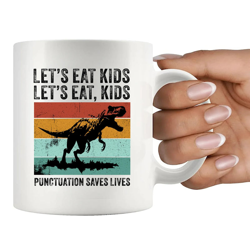 Let's Eat Kids Ceramic Mug 11 oz White - Panvola