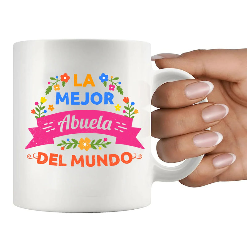 La Mejor Abuela Del Mundo Ceramic Mug 11 oz White - Panvola