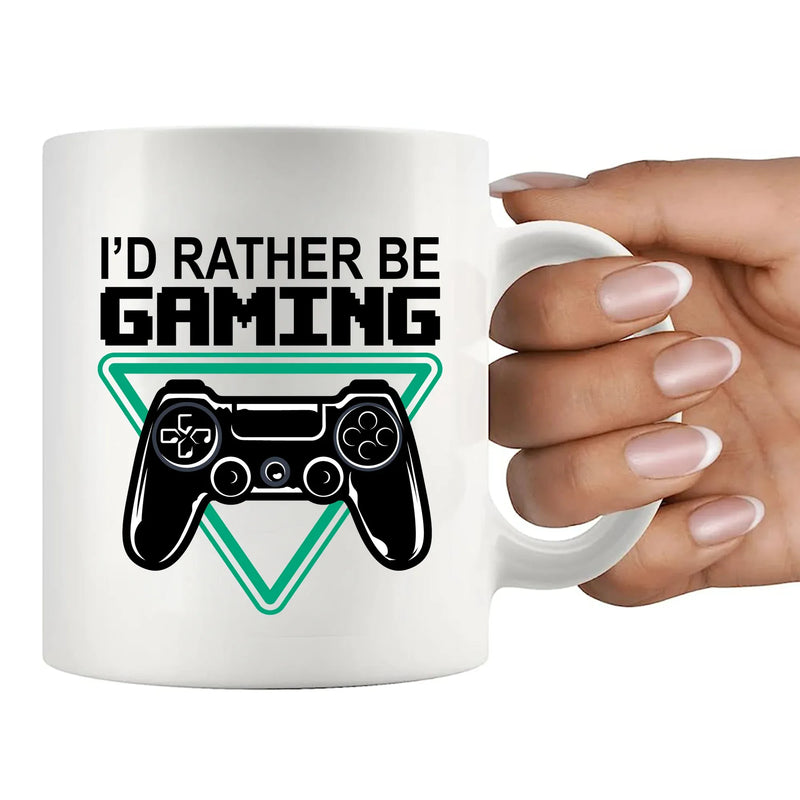 I’d Rather Be Gaming Ceramic Mug 11 oz White - Panvola