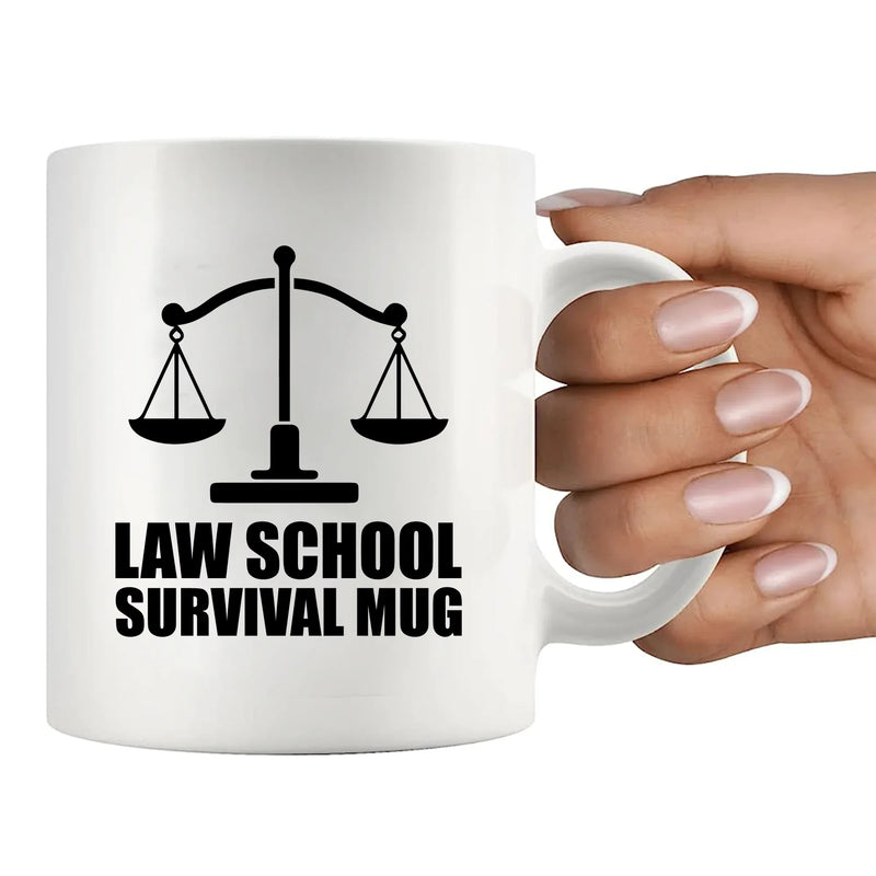 Law School Survival Mug Future Lawyer Gifts Ceramic Mug 11oz White - Panvola