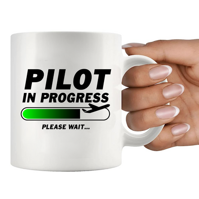 Pilot In Progress Ceramic Mug 11 oz White