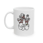 Personalized Scared Bowling Pins Customized Ceramic Mug 11 oz White - Panvola