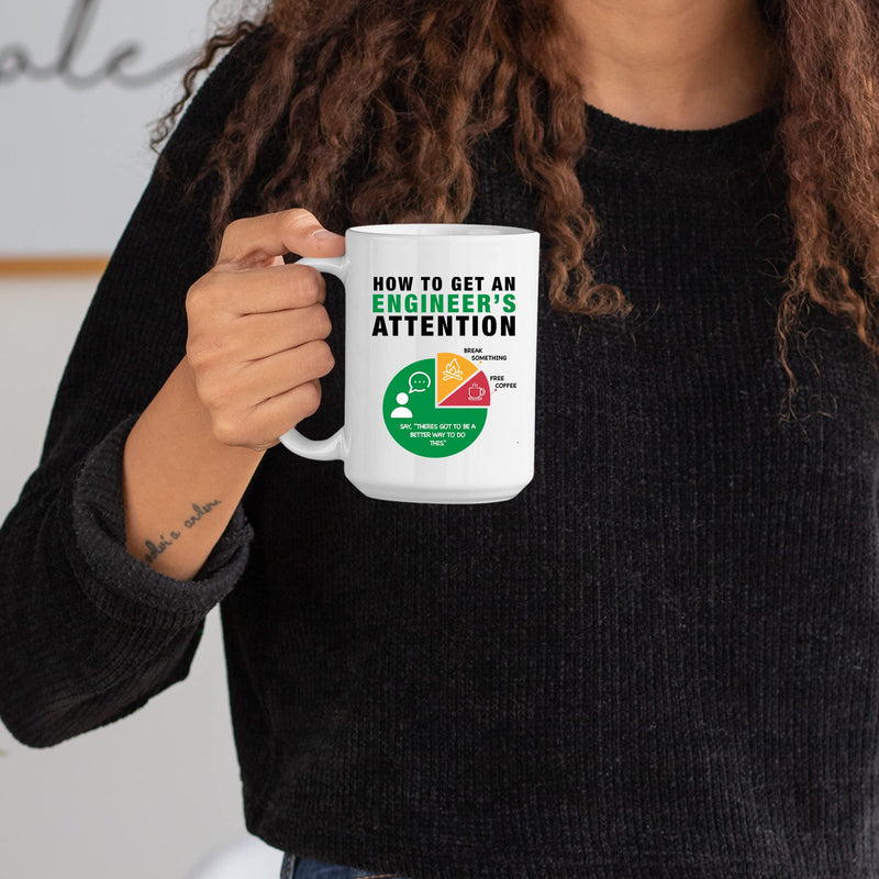How To Get An Engineer's Attention Ceramic Mug 15 oz White.