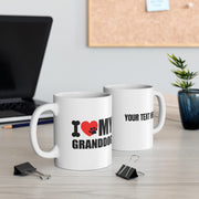 Personalized I Love My Granddog Ceramic Mug 11 oz White.