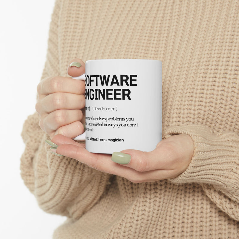 Personalized Software Engineer Definition Customized Ceramic Mug 11 oz White.