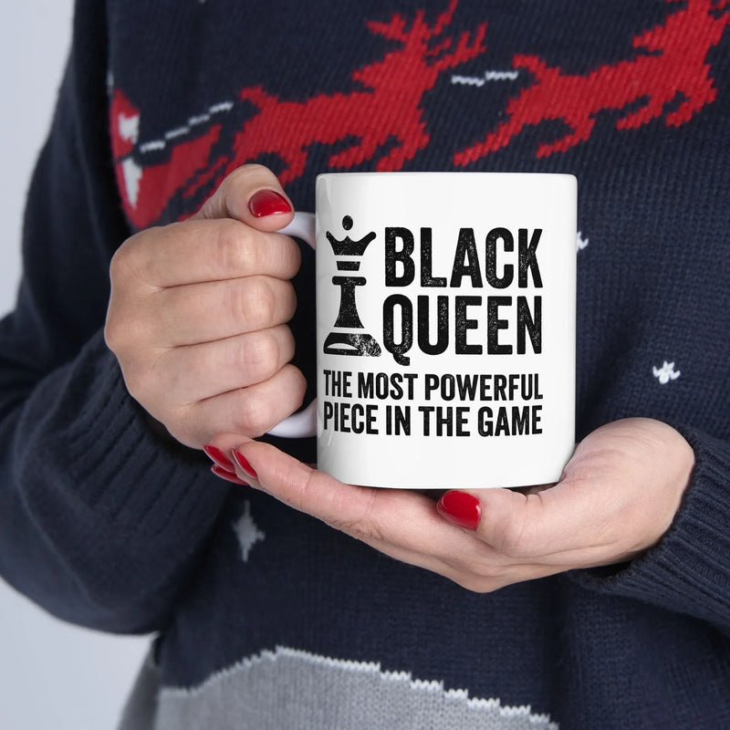 Personalized Black Queen Most Powerful Piece In The Game Customized Ceramic Mug 11 oz White - Panvola