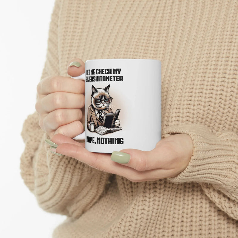 Personalized Let Me Check My Giveashitometer Customized Ceramic Mug 11 oz White - Panvola