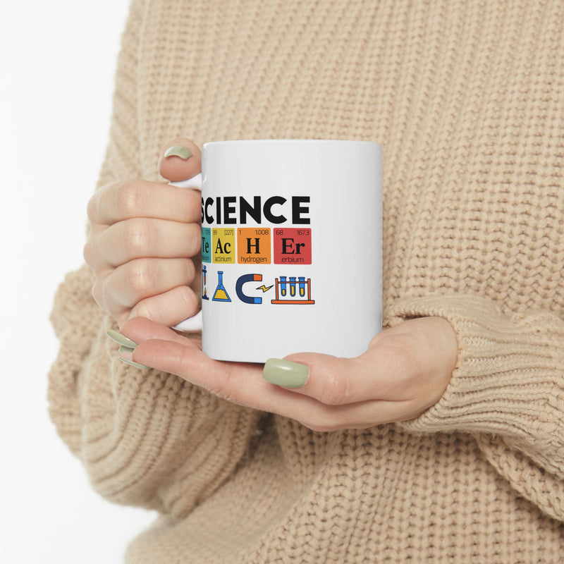 Personalized Science Teacher Customized Ceramic Mug 11 oz White.