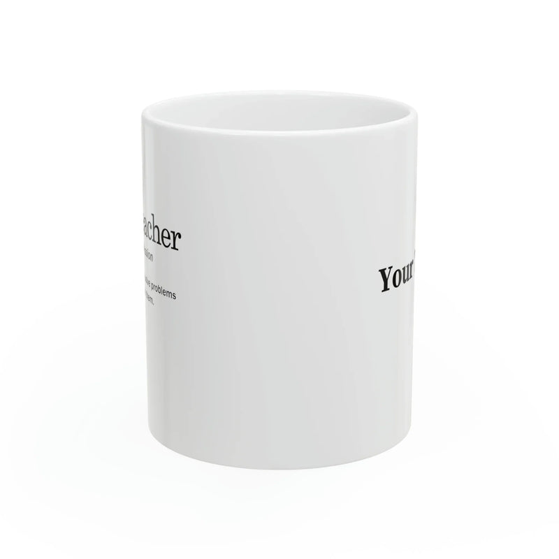 Personalized Math Teacher Definition Ceramic Mug 11 oz White - Panvola