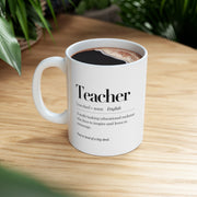 Personalized Teacher Definition Ceramic Mug 11oz White.