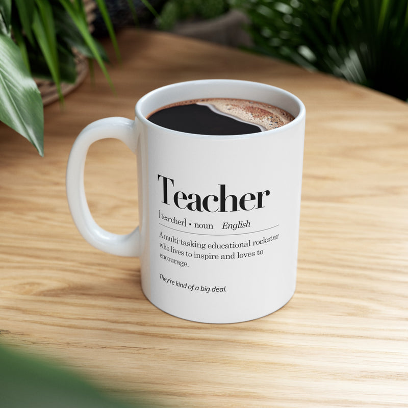Personalized Teacher Definition Ceramic Mug 11oz White.