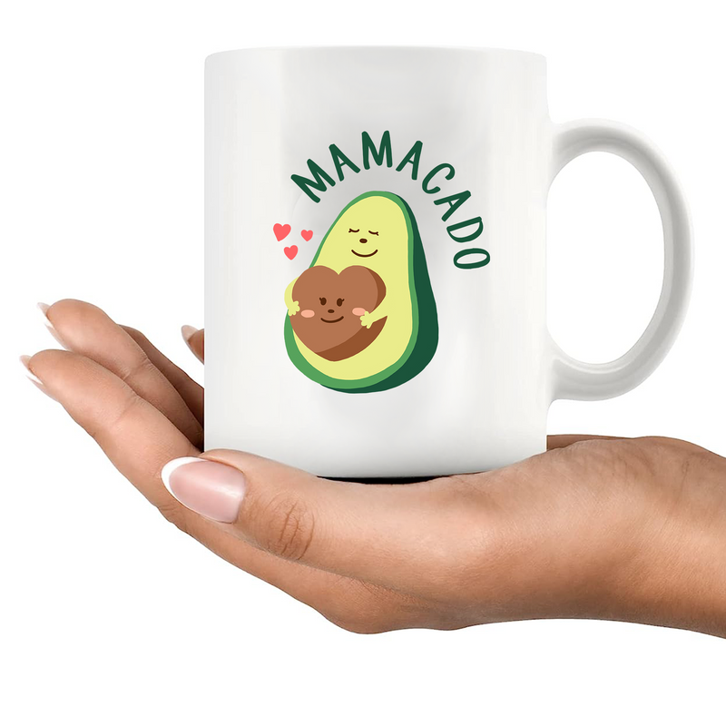 Mamacado Ceramic Mug 11 oz White