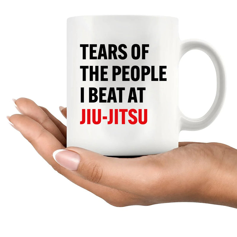 Tears Of The People I Beat At Jiu-Jitsu Ceramic Mug 11 oz White - Panvola