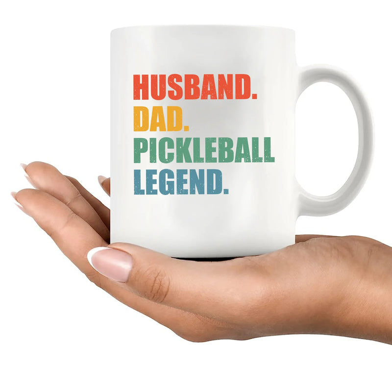 Husband Dad Pickleball Legend Ceramic Mug 11 oz White - Panvola