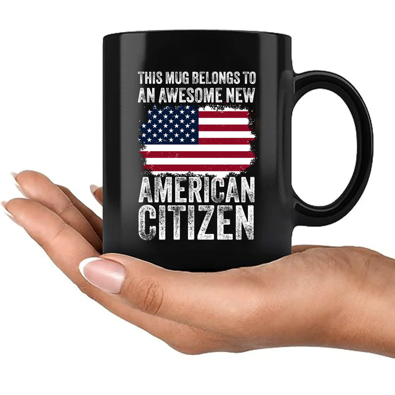 New American Citizen Coffee Ceramic Mug 11 oz Black - Panvola