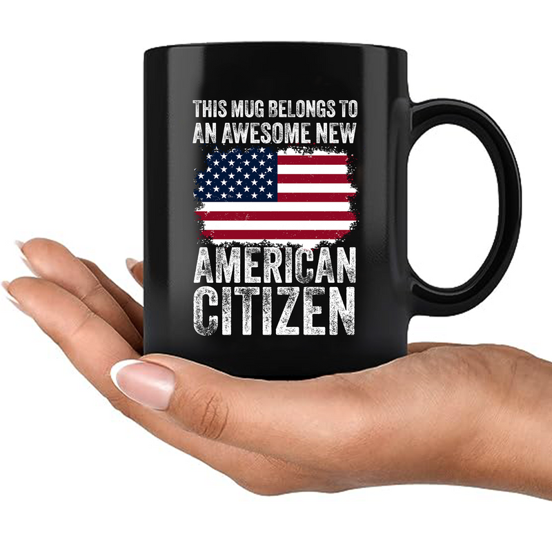 New American Citizen Coffee Ceramic Mug 11 oz Black