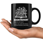 Booktrovert Definition Mug Ceramic Cup 11 oz Black - Panvola