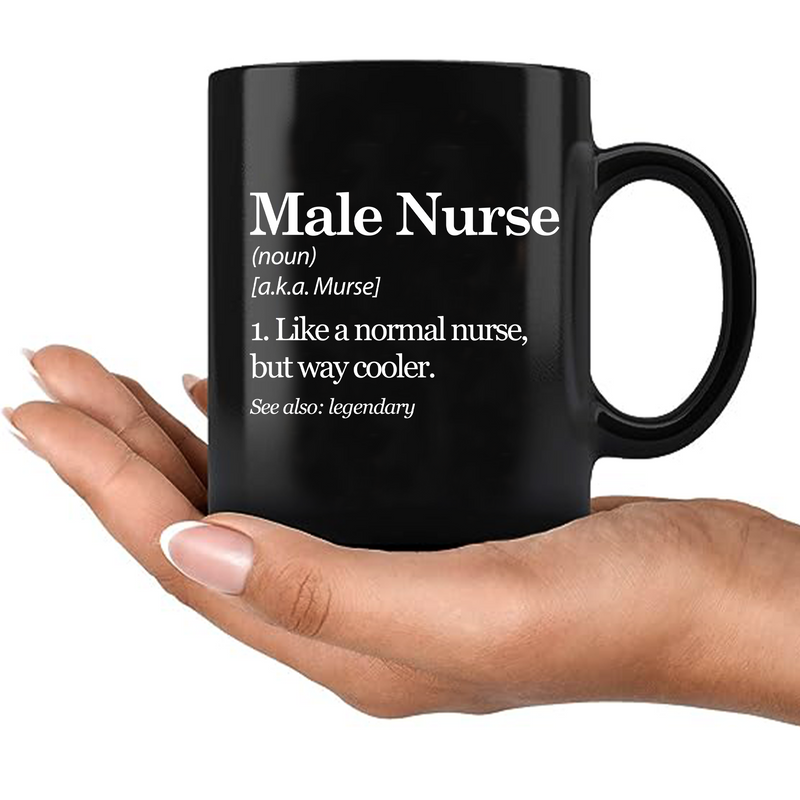 Male Nurse Definition Ceramic Mug 11 oz Black