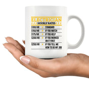 Electrician Hourly Rate Ceramic Mug 11 oz White - Panvola